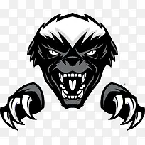 对称矢量爪子卡通蜜獾-空若网 对称矢量爪子卡通蜜獾-空若网