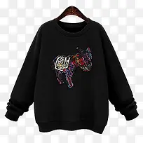 彩色斑马黑色卫衣-空若网 彩色斑马黑色卫衣-空若网