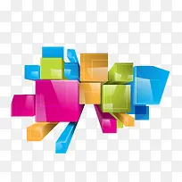 多彩方块几何不规则图形-空若网 多彩方块几何不规则图形-空若网