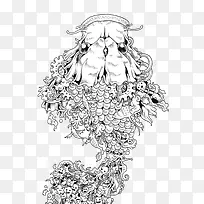 手绘黑白插画-空若网 手绘黑白插画-空若网