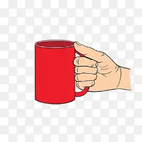 红色杯子手握矢量-空若网 红色杯子手握矢量-空若网