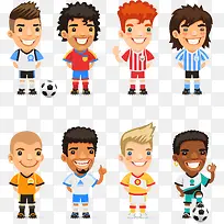 矢量卡通足球人物-空若网 矢量卡通足球人物-空若网