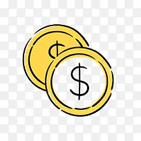 矢量卡通扁平化金币png-空若网 矢量卡通扁平化金币png-空若网
