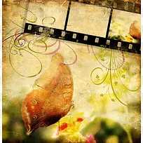 怀旧蝴蝶花纹背景-空若网 怀旧蝴蝶花纹背景-空若网