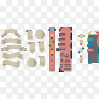 丝带徽章包角标签矢量素材-空若网 丝带徽章包角标签矢量素材-空若网