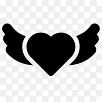 长翅膀的心形标志图标-空若网 长翅膀的心形标志图标-空若网