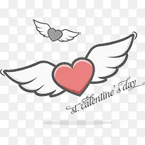 矢量图有小翅膀的爱心-空若网 矢量图有小翅膀的爱心-空若网