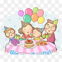 一家人开生日派对蛋糕-空若网 一家人开生日派对蛋糕-空若网