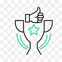矢量卡通扁平化图标奖杯点赞免抠-空若网 矢量卡通扁平化图标奖杯点赞免抠-空若网