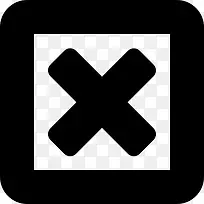 接近交叉标志在方形按钮图标-空若网 接近交叉标志在方形按钮图标-空若网