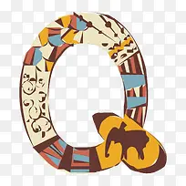 儿童形象字体可爱字母Q-空若网 儿童形象字体可爱字母Q-空若网