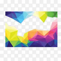 彩虹色低多边形边框-空若网 彩虹色低多边形边框-空若网