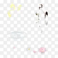 可爱丹顶鹤海报背景-空若网 可爱丹顶鹤海报背景-空若网