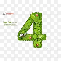 绿叶数字4-空若网 绿叶数字4-空若网