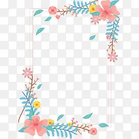 春天多彩花朵装饰边框-空若网 春天多彩花朵装饰边框-空若网