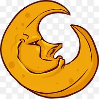 黄色月亮人性化元素-空若网 黄色月亮人性化元素-空若网