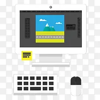 矢量电脑显示器键盘鼠标-空若网 矢量电脑显示器键盘鼠标-空若网