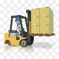 可爱卡通叉车装货-空若网 可爱卡通叉车装货-空若网
