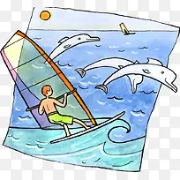 海上风帆插画-空若网 海上风帆插画-空若网