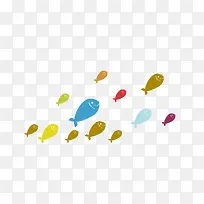 夏日元素多彩小鱼-空若网 夏日元素多彩小鱼-空若网