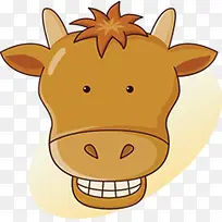 手绘黄色可爱牛头-空若网 手绘黄色可爱牛头-空若网