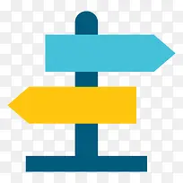 彩色扁平化指路牌元素-空若网 彩色扁平化指路牌元素-空若网