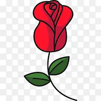 卡通红色扁平化玫瑰花-空若网 卡通红色扁平化玫瑰花-空若网