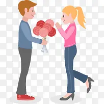 情人节情侣扁平化甜蜜情侣-空若网 情人节情侣扁平化甜蜜情侣-空若网