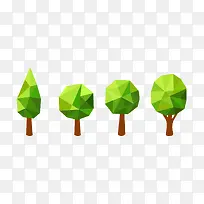 矢量复古树木插画立体-空若网 矢量复古树木插画立体-空若网