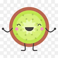 绿色开心猕猴桃水果表情-空若网 绿色开心猕猴桃水果表情-空若网