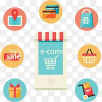 矢量手绘网络购物-空若网 矢量手绘网络购物-空若网