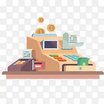 卡通扁平化收银机设计-空若网 卡通扁平化收银机设计-空若网