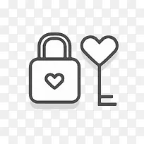 爱心锁钥匙图标-空若网 爱心锁钥匙图标-空若网