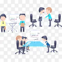 矢量办公室商务小人卡通素材-空若网 矢量办公室商务小人卡通素材-空若网