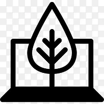 生态节能的笔记本电脑图标-空若网 生态节能的笔记本电脑图标-空若网