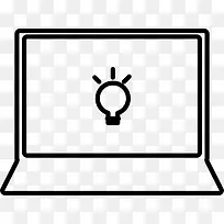 打开笔记本电脑,灯泡图标-空若网 打开笔记本电脑,灯泡图标-空若网