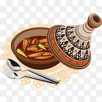 矢量民族风特殊餐具美食-空若网 矢量民族风特殊餐具美食-空若网