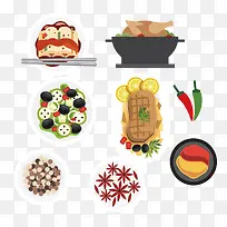 手绘卡通食物矢量素材-空若网 手绘卡通食物矢量素材-空若网