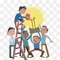 安装灯泡的团队-空若网 安装灯泡的团队-空若网