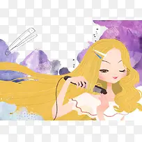 卡通时尚美发小女孩-空若网 卡通时尚美发小女孩-空若网