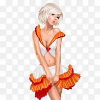 手绘美女插画-空若网 手绘美女插画-空若网