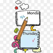 矢量手绘卡通笔记本-空若网 矢量手绘卡通笔记本-空若网