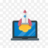 卡通简约图标笔记本火箭-空若网 卡通简约图标笔记本火箭-空若网