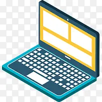 蓝色立体笔记本电脑-空若网 蓝色立体笔记本电脑-空若网