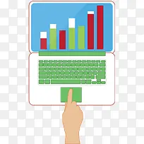 矢量手触摸笔记本电脑直方图-空若网 矢量手触摸笔记本电脑直方图-空若网