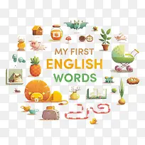 彩绘动物园水果物品-空若网 彩绘动物园水果物品-空若网