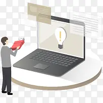 笔记本测试立体插画-空若网 笔记本测试立体插画-空若网