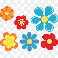 花朵图标多彩的春天花瓣贴纸-空若网 花朵图标多彩的春天花瓣贴纸-空若网