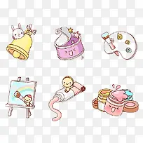 手绘图标插画-空若网 手绘图标插画-空若网