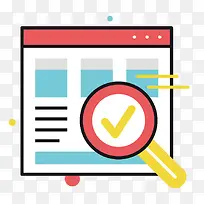 彩色扁平化放大镜元素-空若网 彩色扁平化放大镜元素-空若网